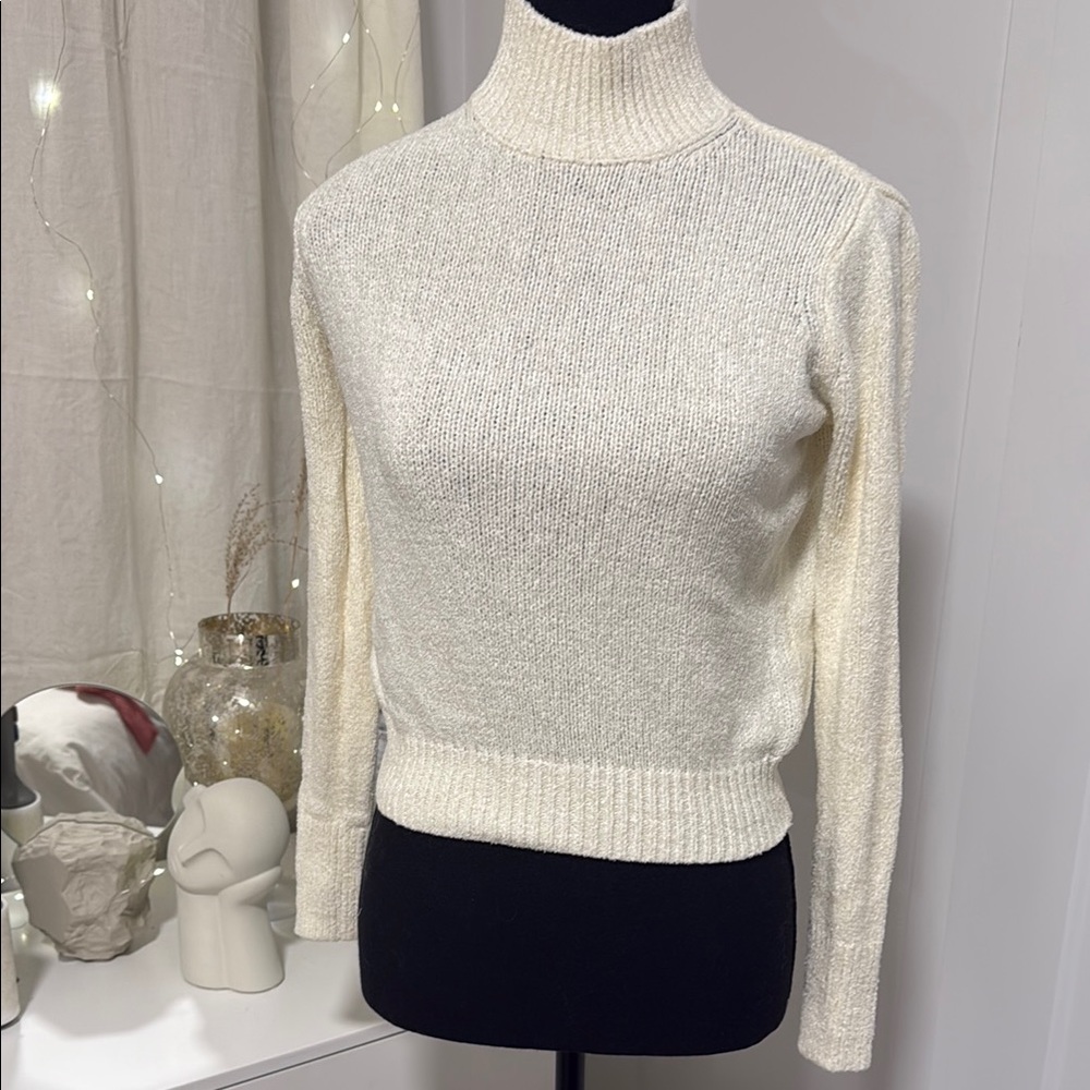 Elegant Cream Turtleneck Sweater